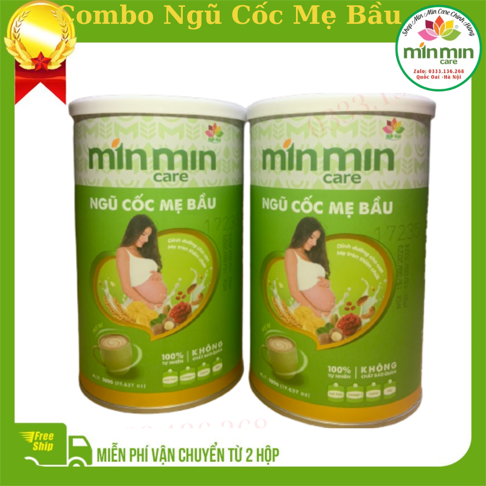 (Combo 2 Hộp )Ngũ Cốc Mẹ Bầu Min Min Care dạng lon thiếc